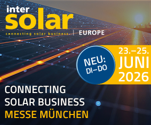 Banner zu Intersolar Europe – Die weltweit führende Fachmesse für die Solarwirtschaft, 23. – 25. Juni 2026 in München